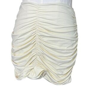 La Revêche Cream Ruched Mini Skirt Size S NEW Made in Italy Swim Cover-up